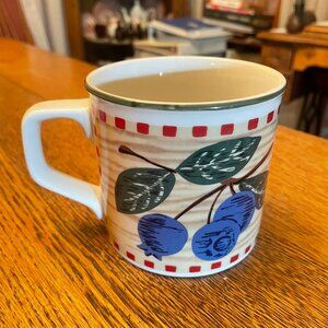 Tienshan Stoneware Blueberries Design Coffee Cup Mug